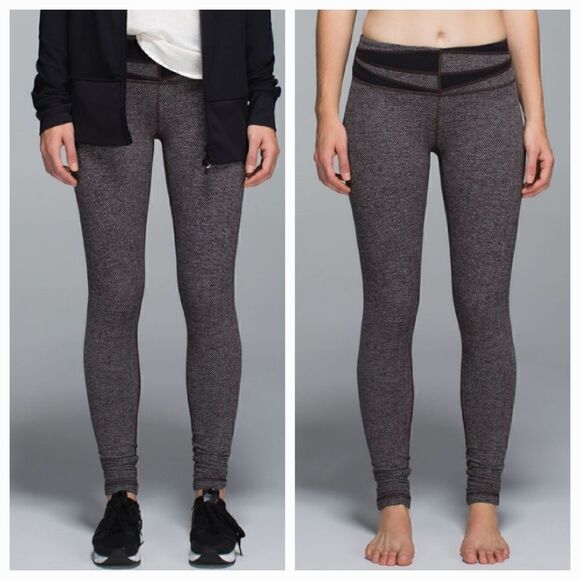 Lululemon Wunder Under Pant Tweed Giant Herringbone Black W5H03S Size 4 - Picture 1 of 12